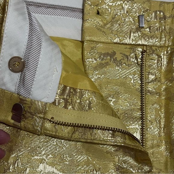 Anthropologie LEIFSDOTTIR Women's Shorts Yellow Gold Mini High Waist Size 10 NWT - Picture 7 of 13